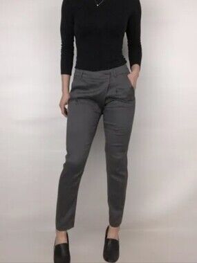 Vince Linen Cross Waist Slim Fit Trouser Pant Gray. SZ 6